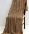 Light Brown Strip 100% Cotton Throw (7593450143944)